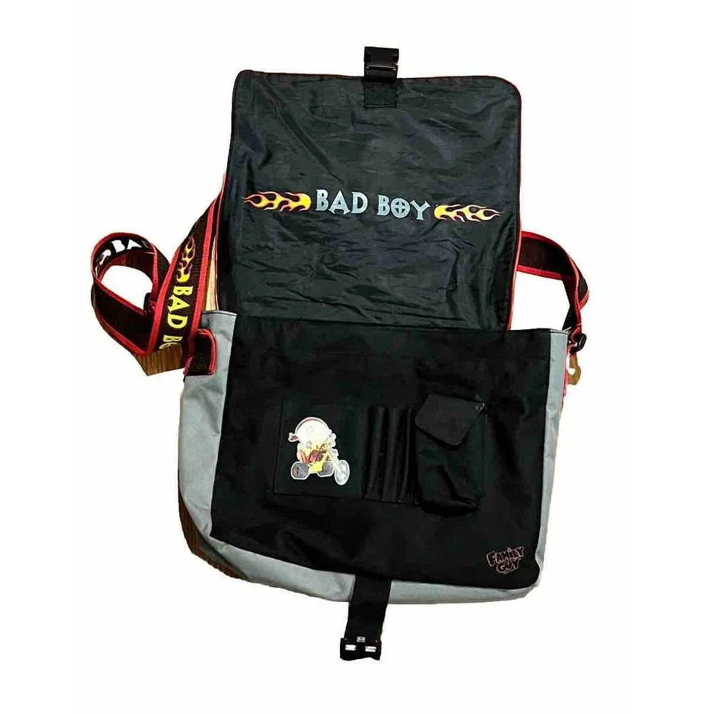 Vintage 2004 Family Guy Stewie Messenger Bag Bad Boy Y2K JNCO Flames Rare